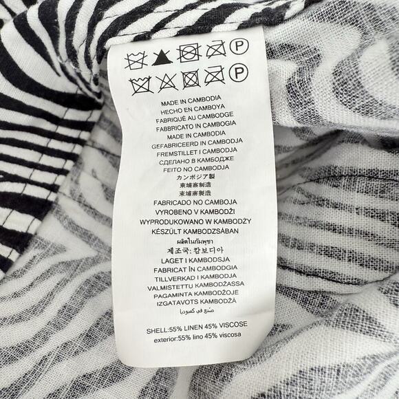 Michael Kors Womens Linen Blend Cargo Pants Plus Size 2X Zebra Print Casual - Picture 12 of 16